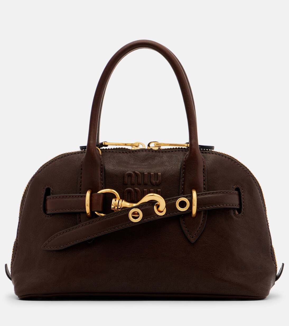Aventure leather tote bag | Miu Miu