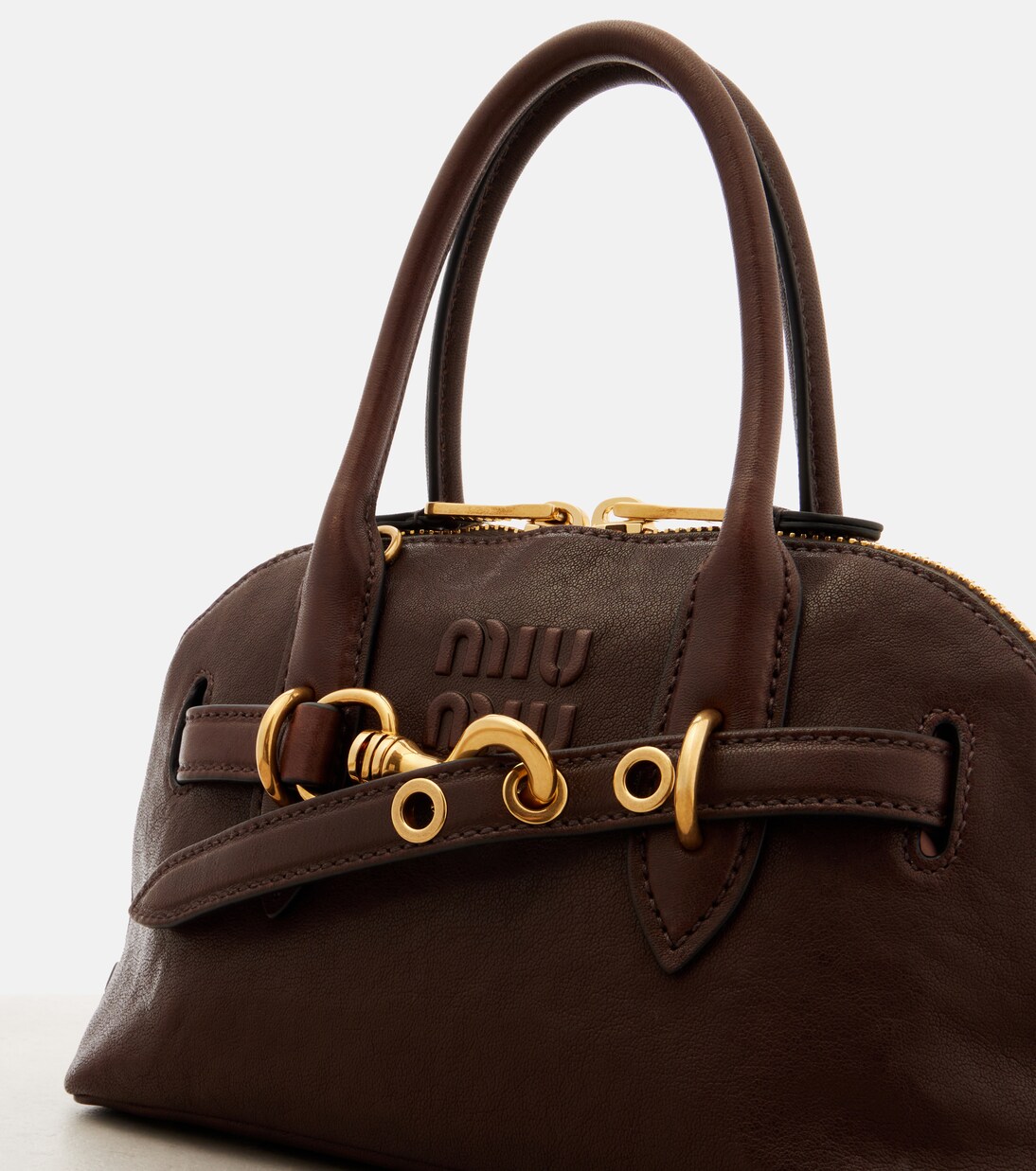 Aventure leather tote bag | Miu Miu
