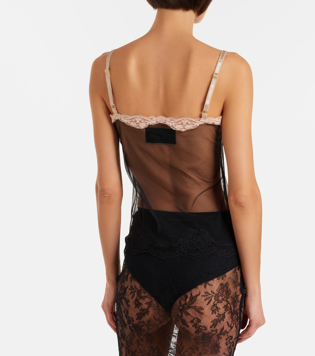 Caraco en résille et dentelle | Valentino