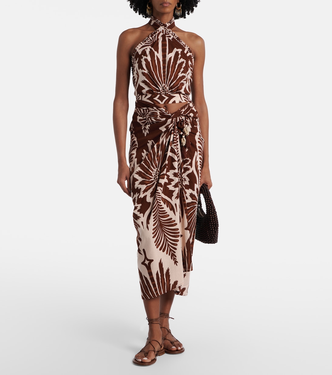 Bedruckter Midirock Uma aus Baumwolle | Poupette St Barth