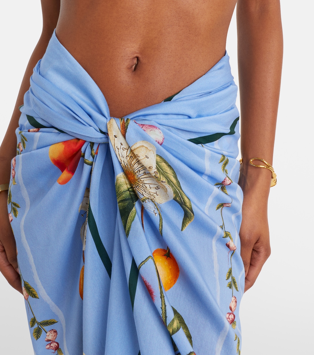 Pareo Lavanda de algodón y seda estampado | Agua by Agua Bendita