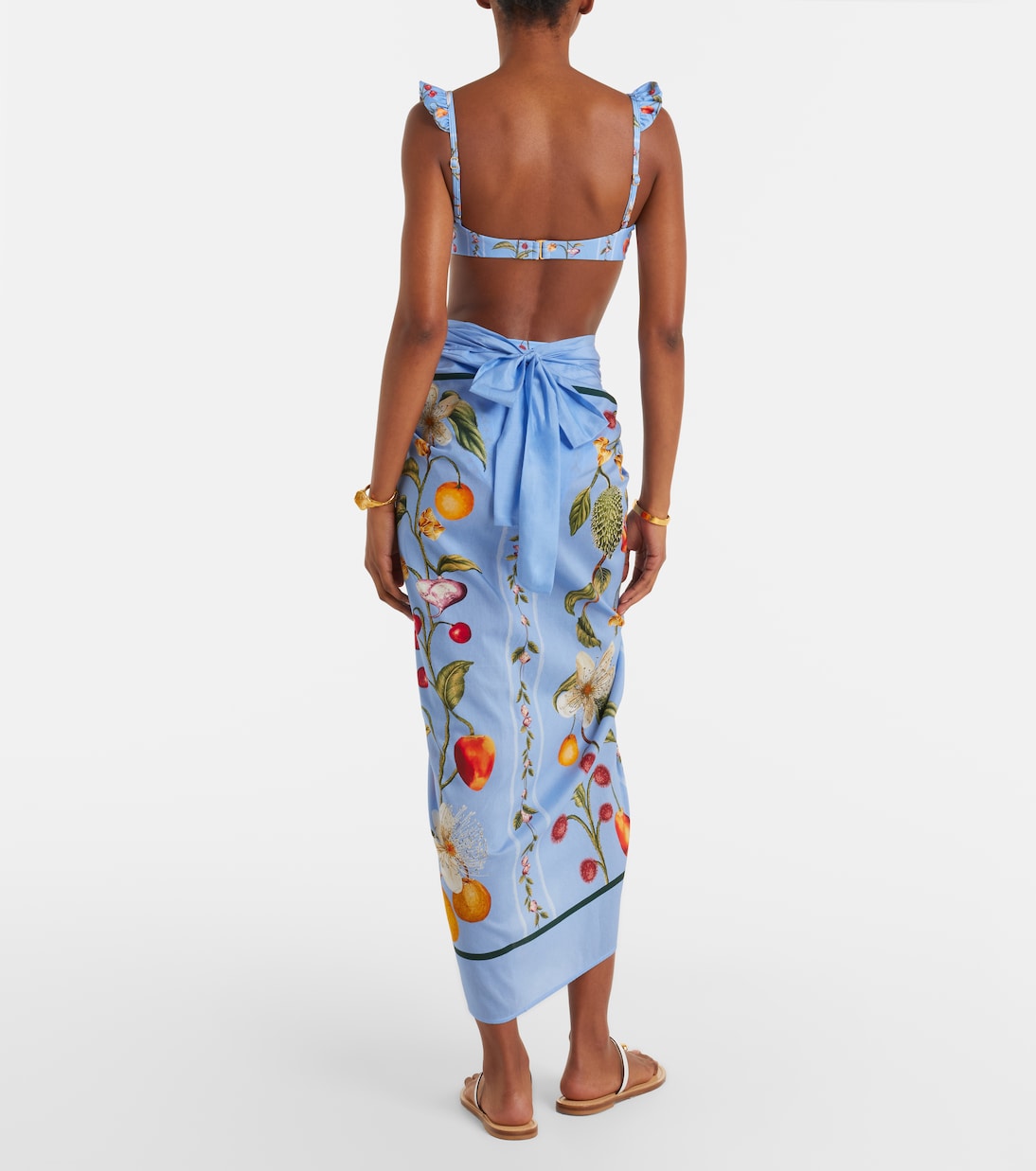 Pareo Lavanda de algodón y seda estampado | Agua by Agua Bendita