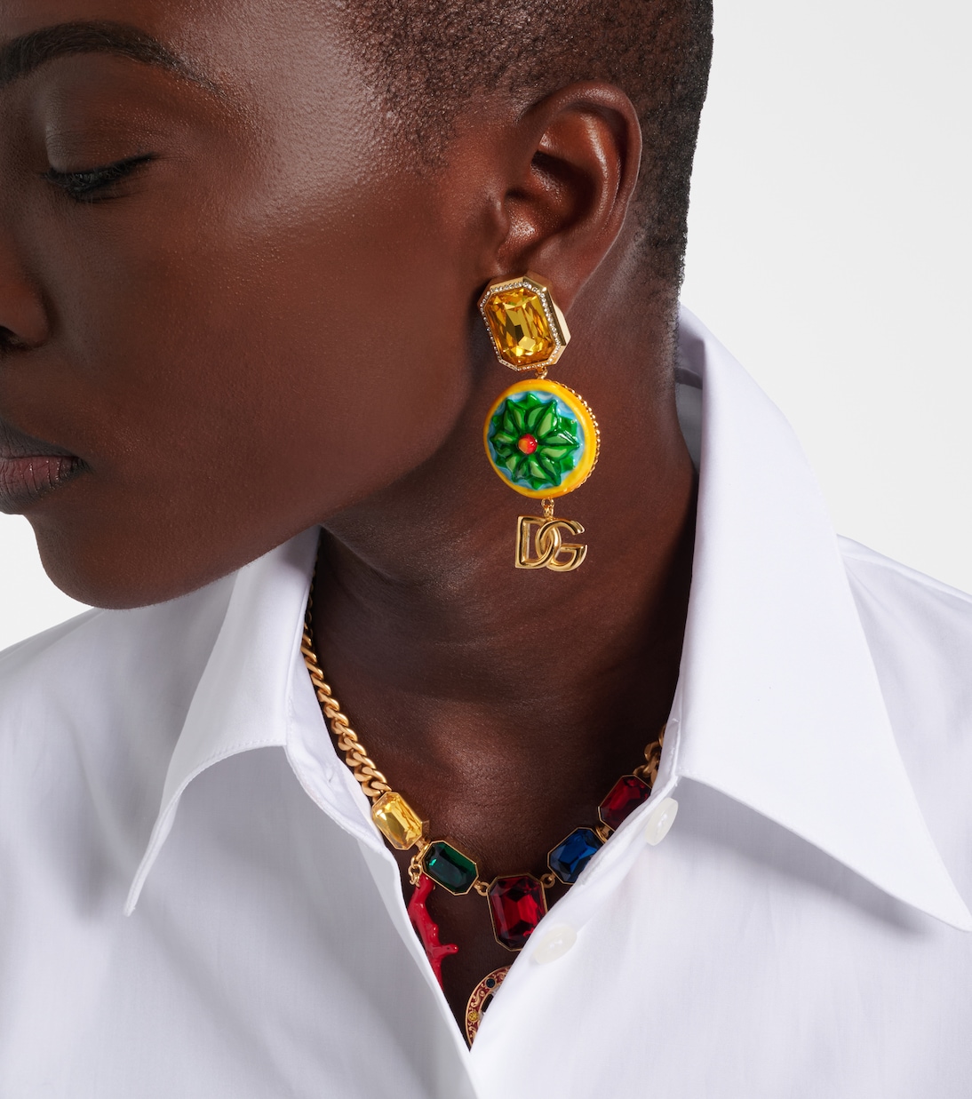 DG embellished clip-on earrings | Dolce&Gabbana