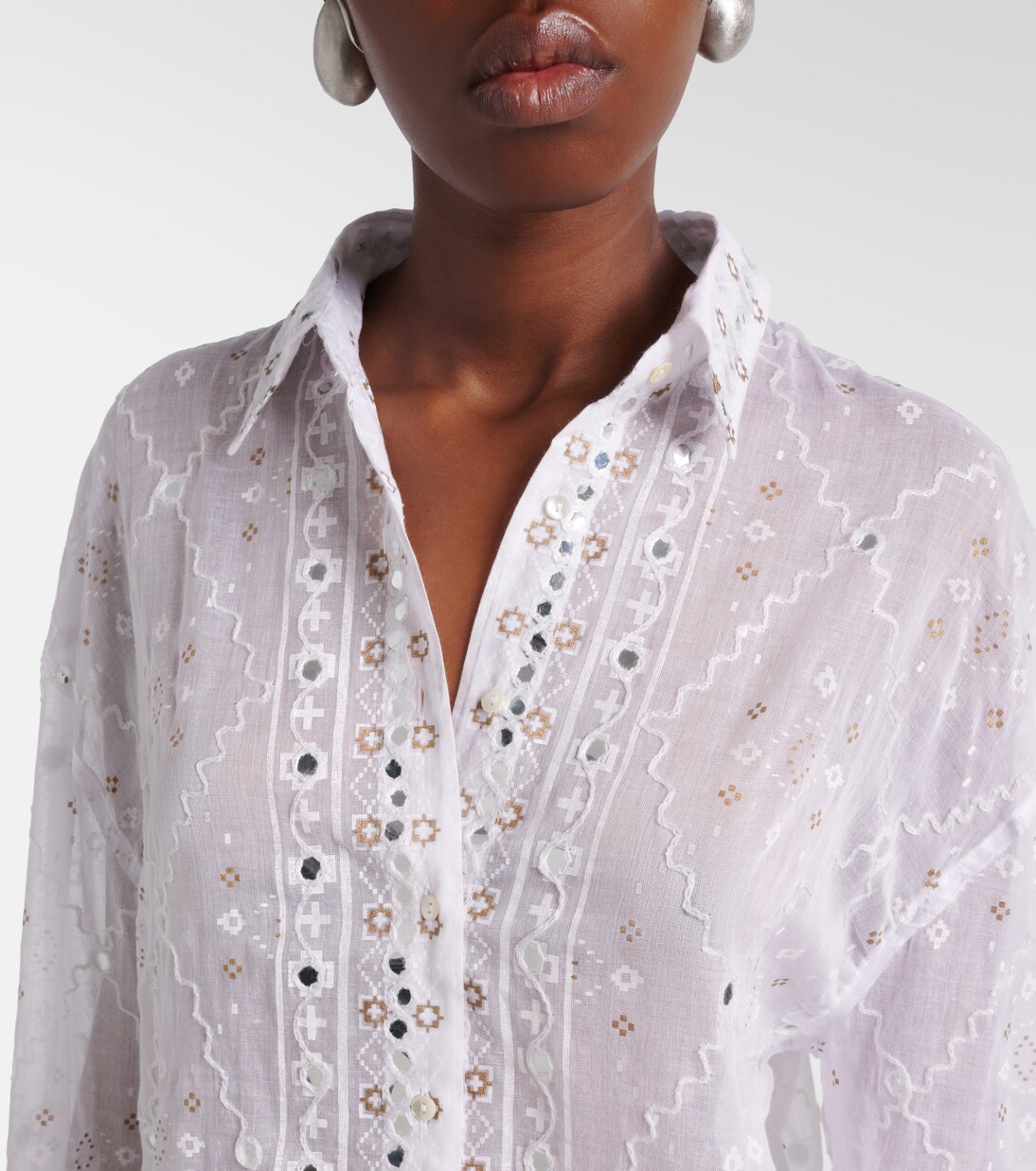 Embellished cotton shirt | Juliet Dunn