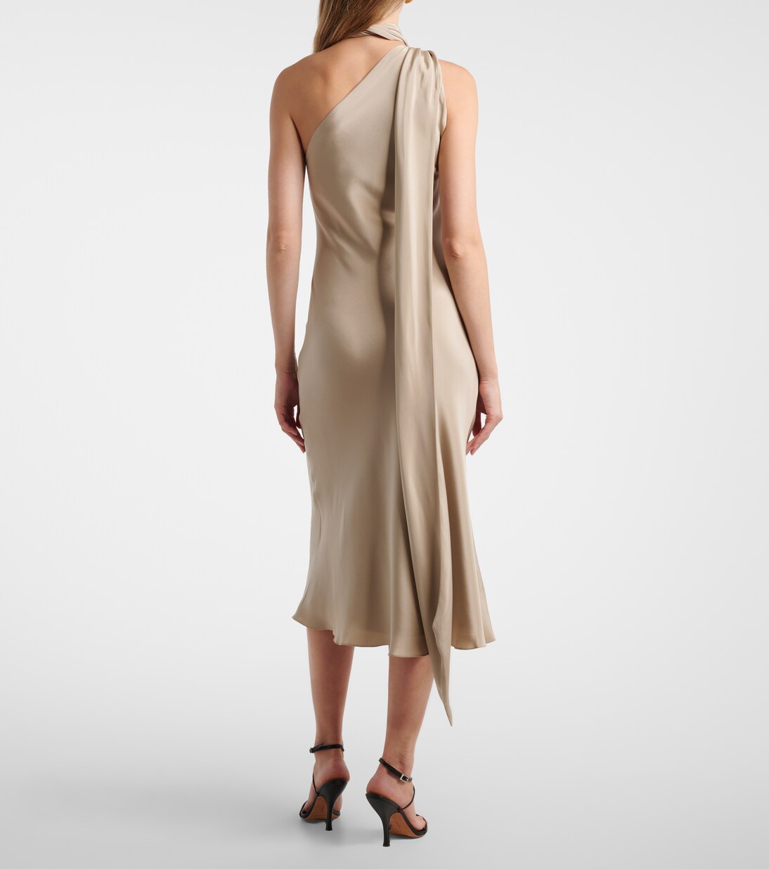 One-Shoulder-Maxikleid Elegante aus Seiden-Crêpe | Max Mara