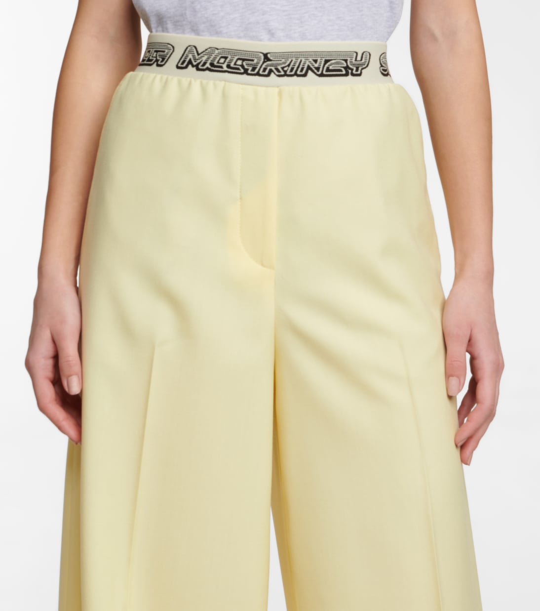 Pantalon ample à taille haute en laine | Stella McCartney