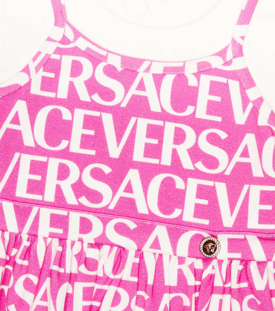 Baby logo cotton-blend jersey dress | Versace Kids