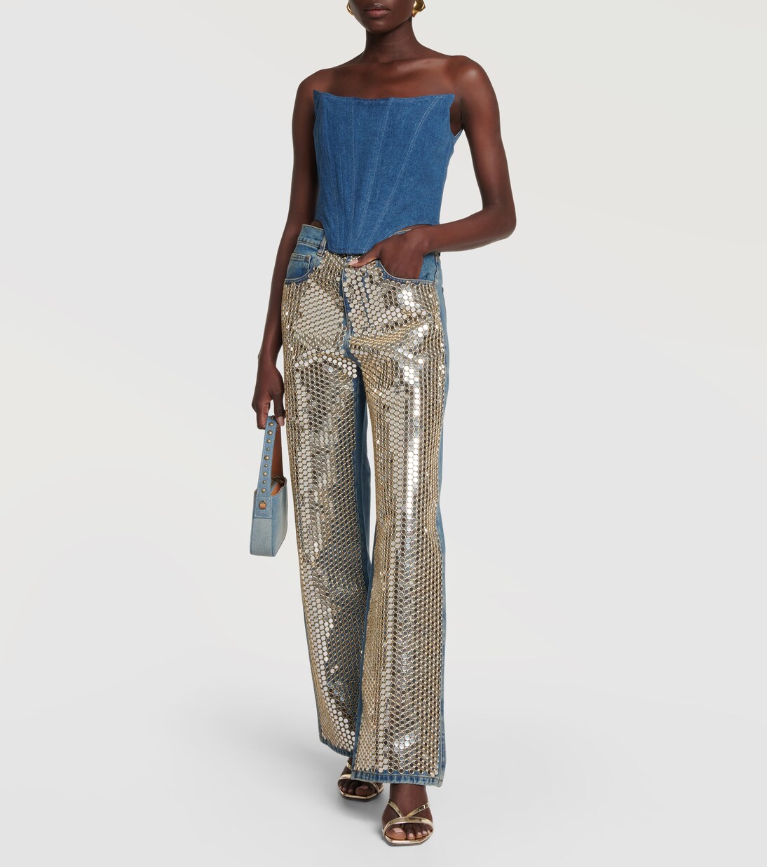 Bustier-Top aus Denim | Giuseppe di Morabito