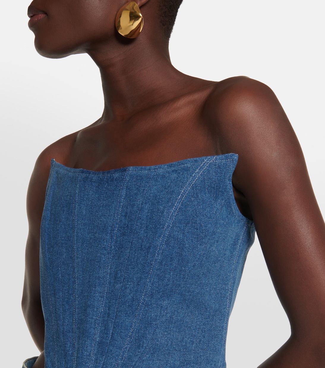 Bustier-Top aus Denim | Giuseppe di Morabito