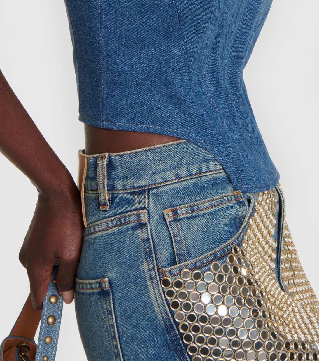 Bustier-Top aus Denim | Giuseppe di Morabito