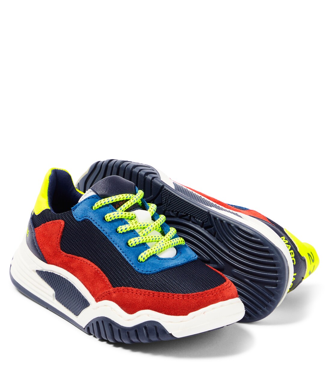 Canvas and suede lace-up sneakers | Marc Jacobs Kids