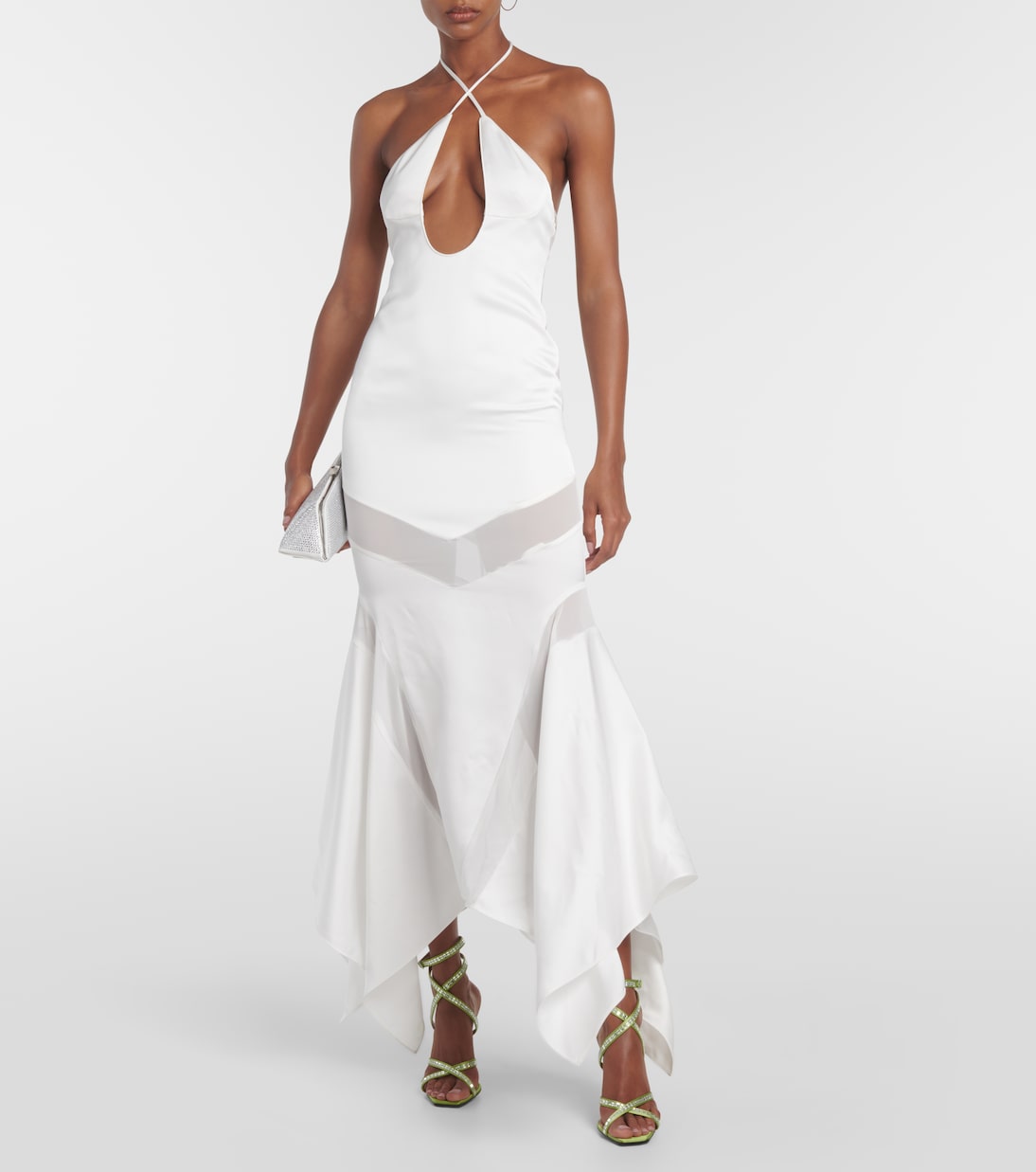 Verzierte Sandalen Carre aus Satin | D'Accori