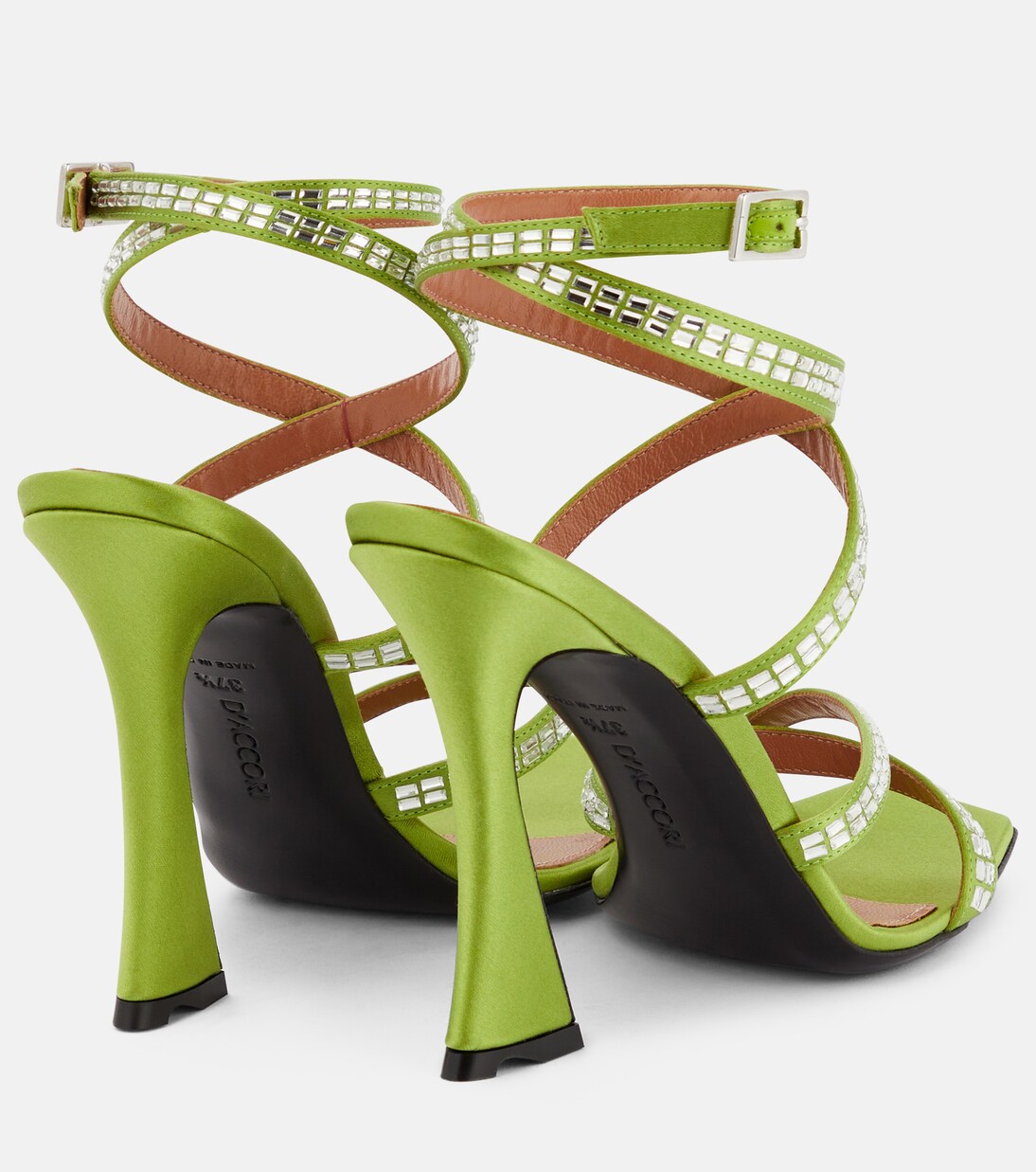 Verzierte Sandalen Carre aus Satin | D'Accori