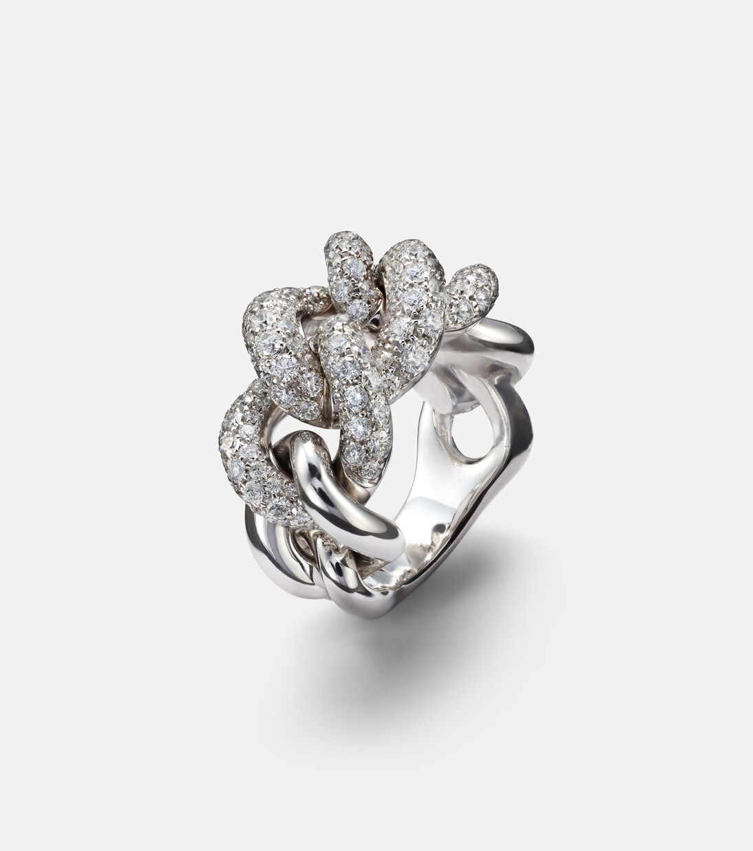 Ring Catene aus 18kt Weißgold mit Diamanten | Pomellato