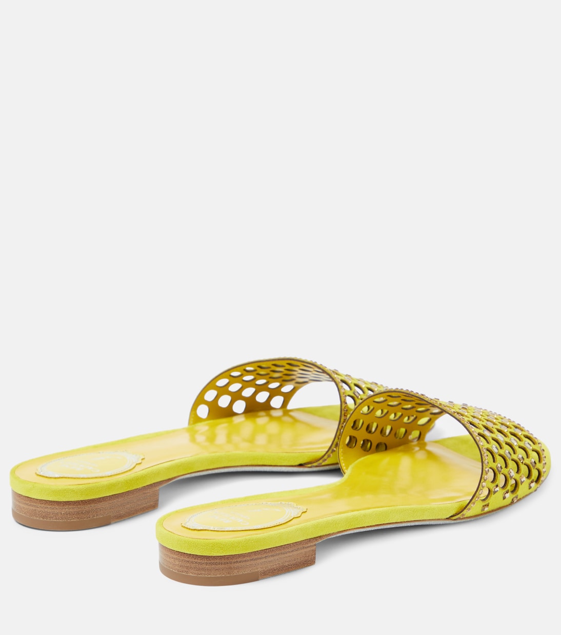 Verzierte Pantoletten aus Veloursleder | Rene Caovilla