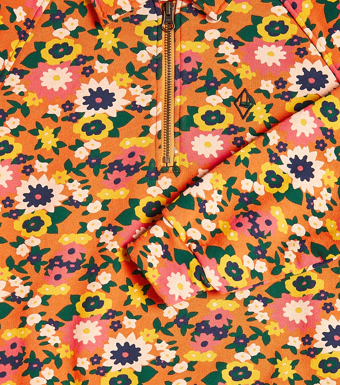 Seahorse floral cotton half-zip sweater | The Animals Observatory