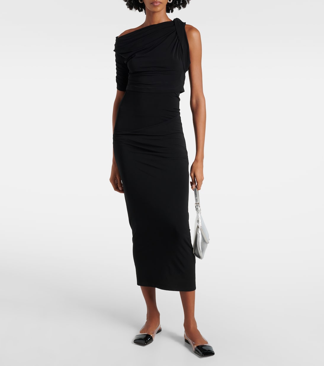 Ane Glass PVC and patent leather slingback flats | Amina Muaddi