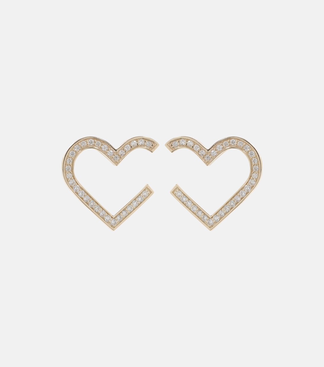 Ohrringe Heart aus 14kt Gelbgold mit Diamanten | Sydney Evan