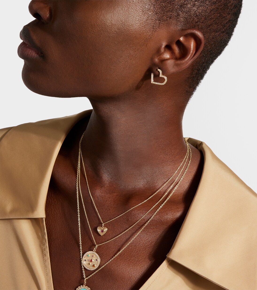 Ohrringe Heart aus 14kt Gelbgold mit Diamanten | Sydney Evan