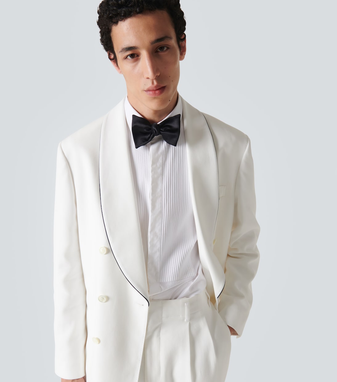 Silk and cotton satin bow tie | Brunello Cucinelli