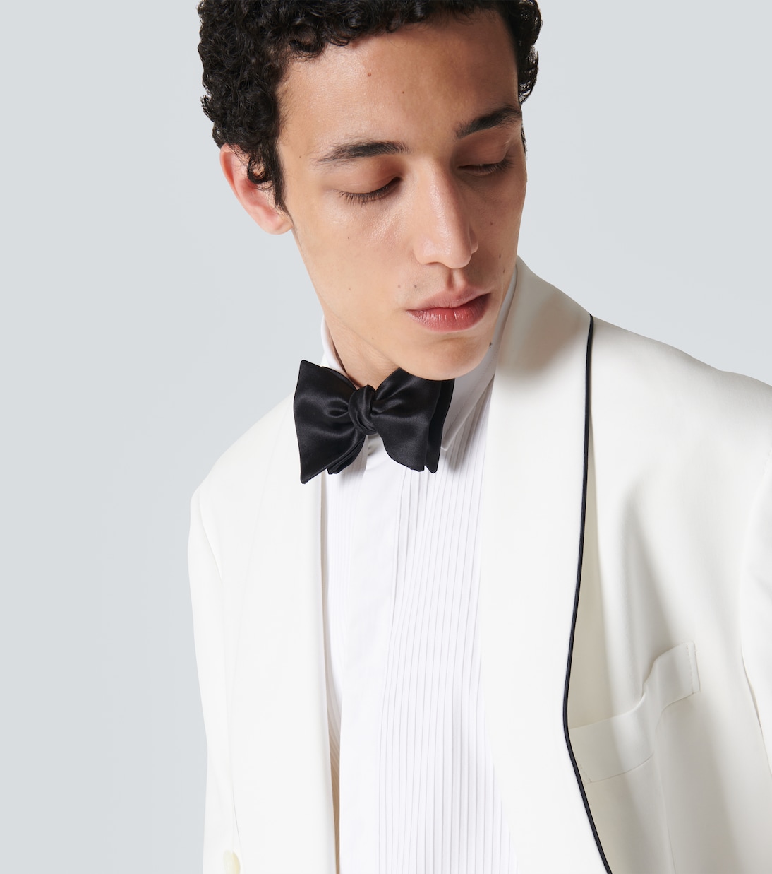 Silk and cotton satin bow tie | Brunello Cucinelli