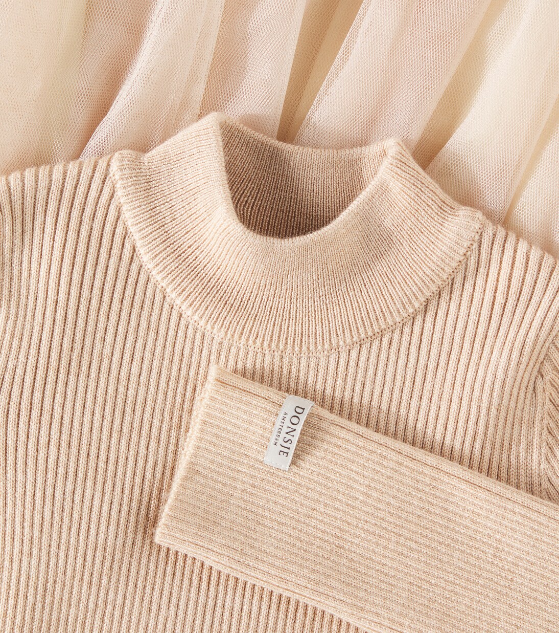 Lotus tulle and wool-blend dress | Donsje