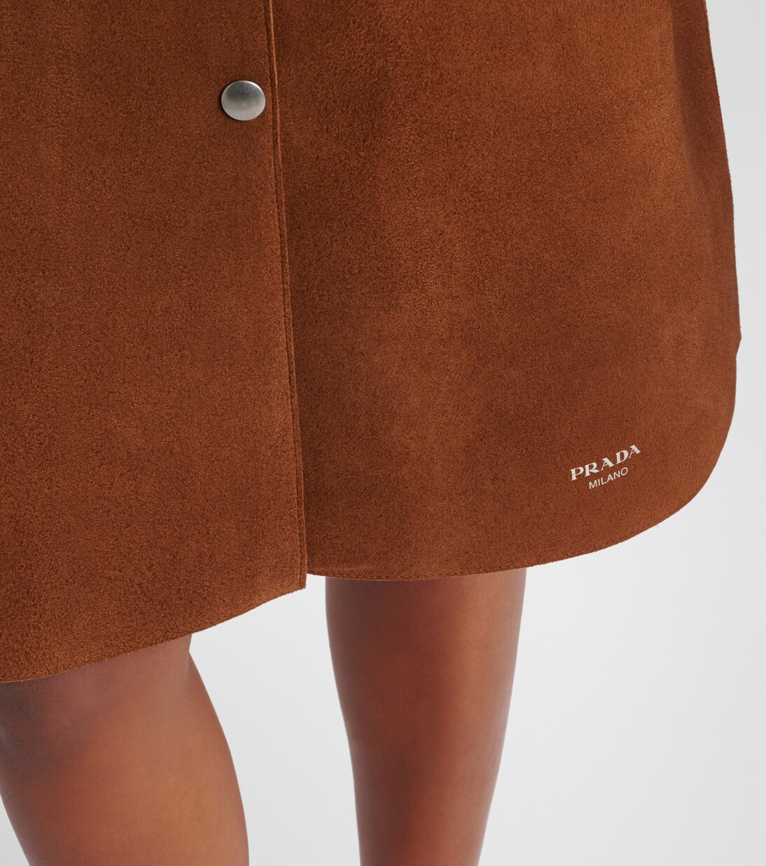 Belted suede midi skirt | Prada