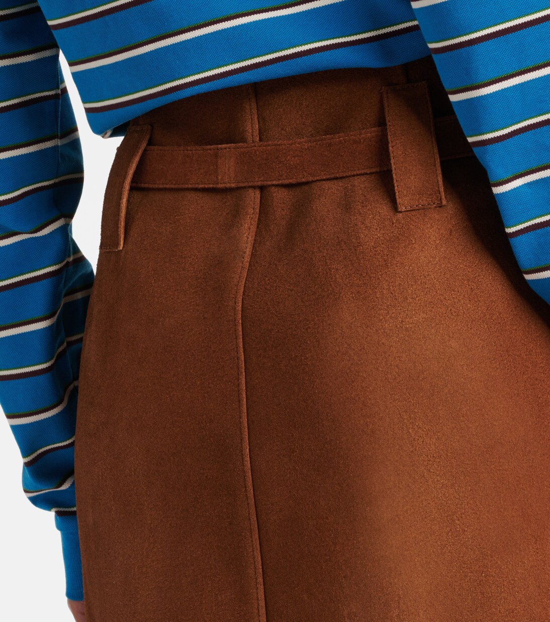 Belted suede midi skirt | Prada