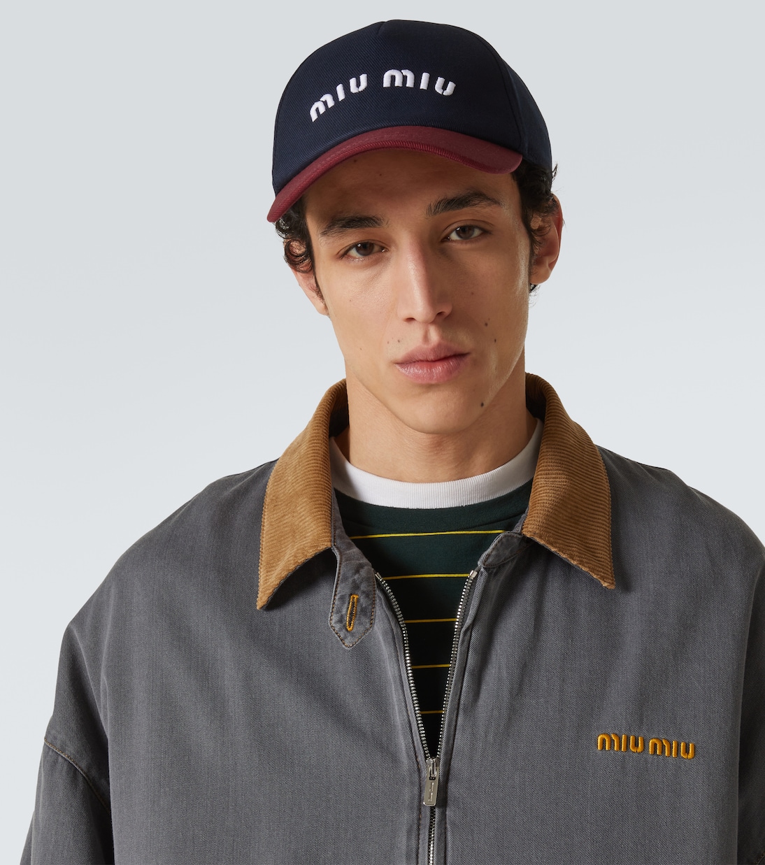 Logo cotton drill baseball cap  | Miu Miu