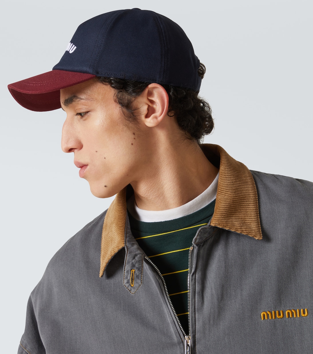 Logo cotton drill baseball cap  | Miu Miu