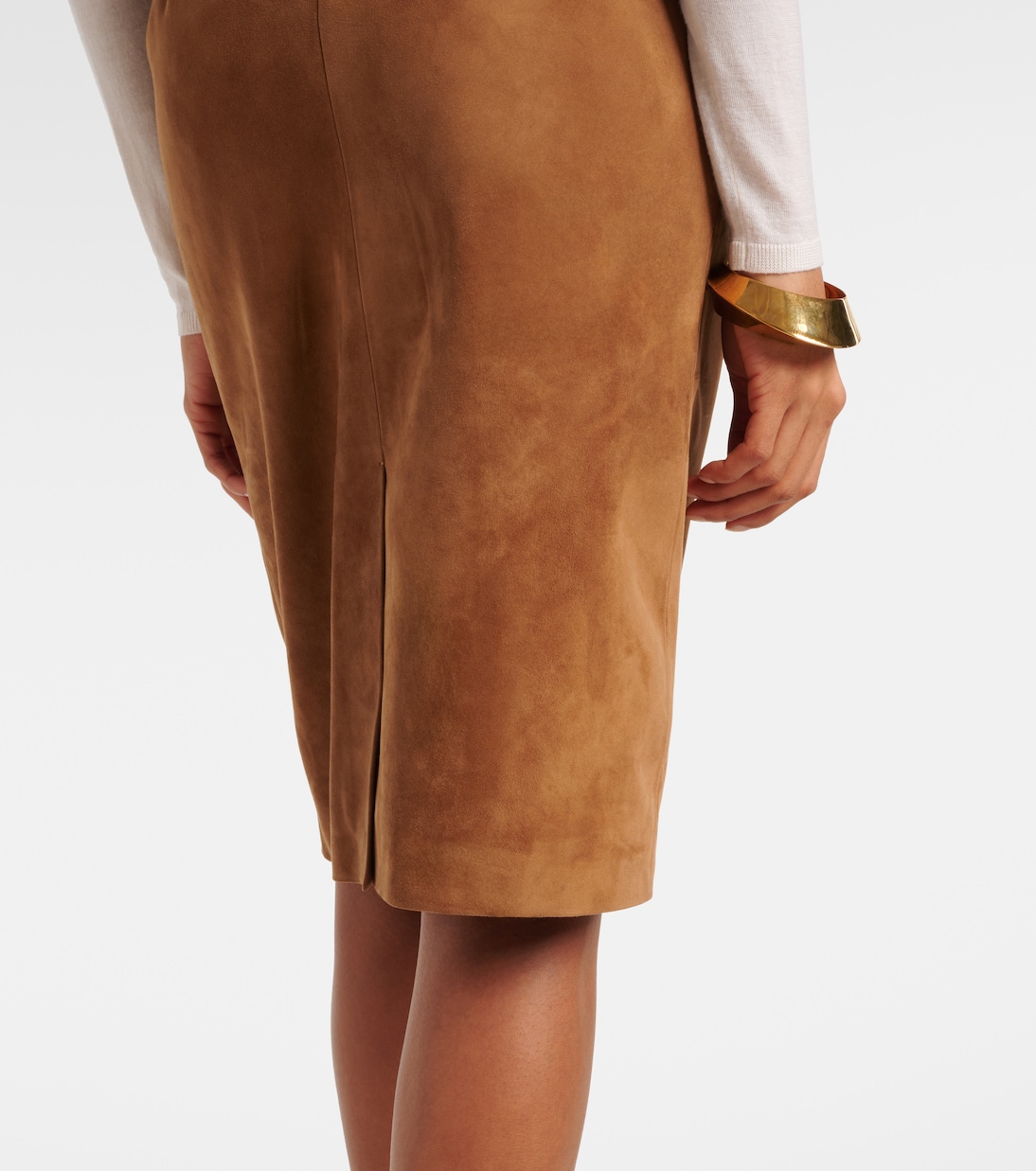 Bleistiftrock Lady aus Veloursleder | Nour Hammour