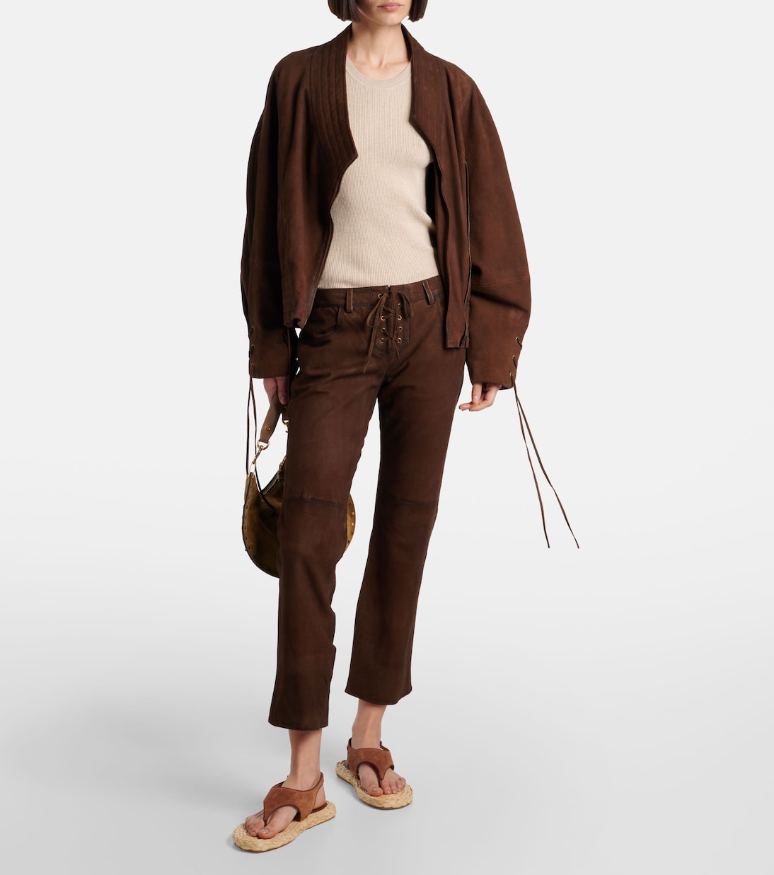 Sandalen Amalfi aus Veloursleder | Paris Texas