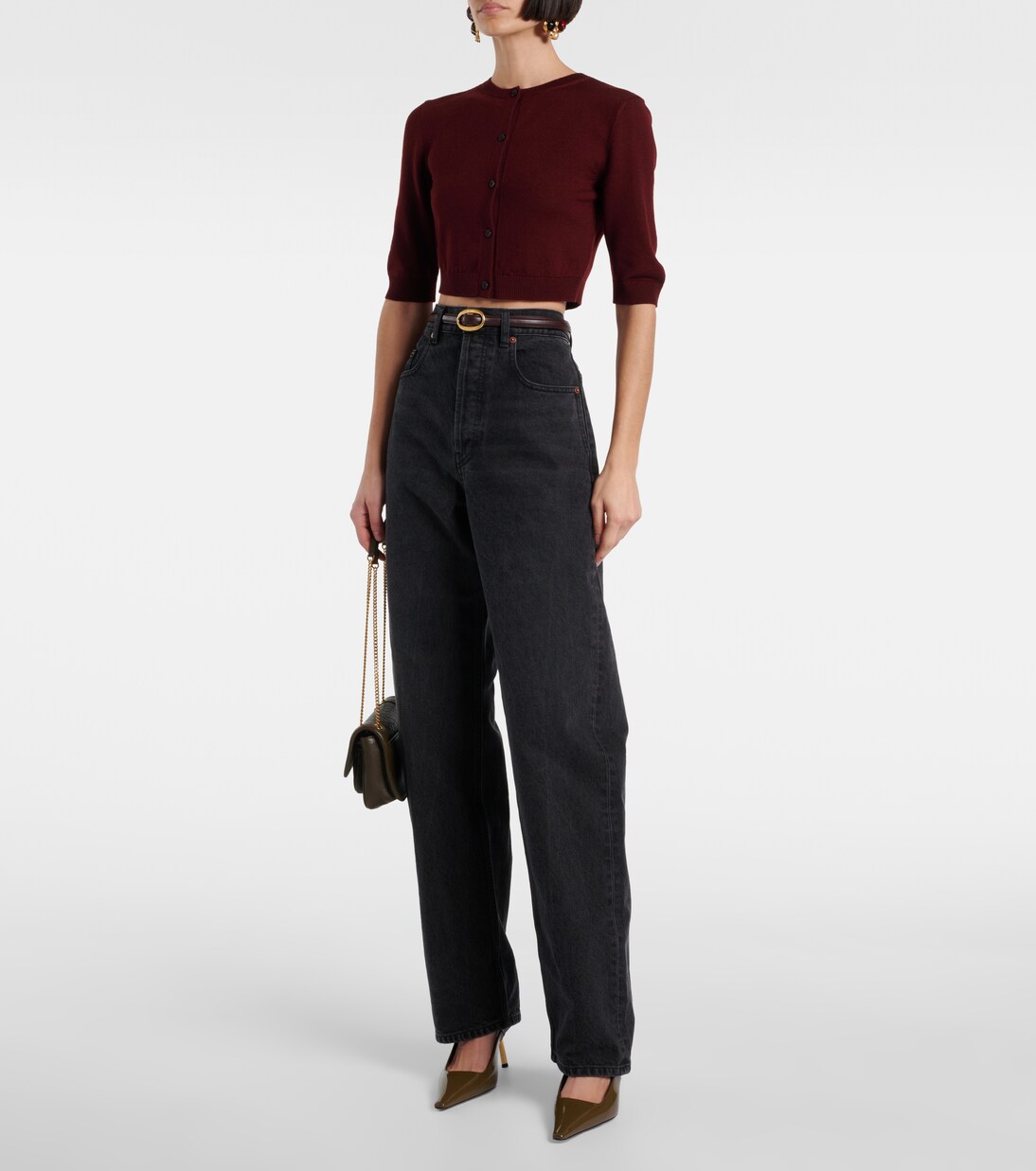 Cardigan cropped in lana | Saint Laurent