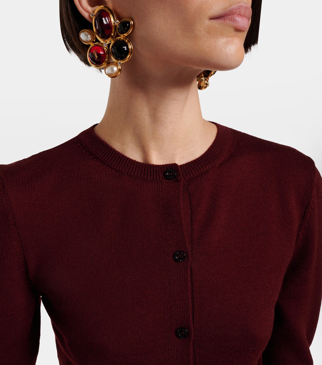 Cardigan cropped in lana | Saint Laurent