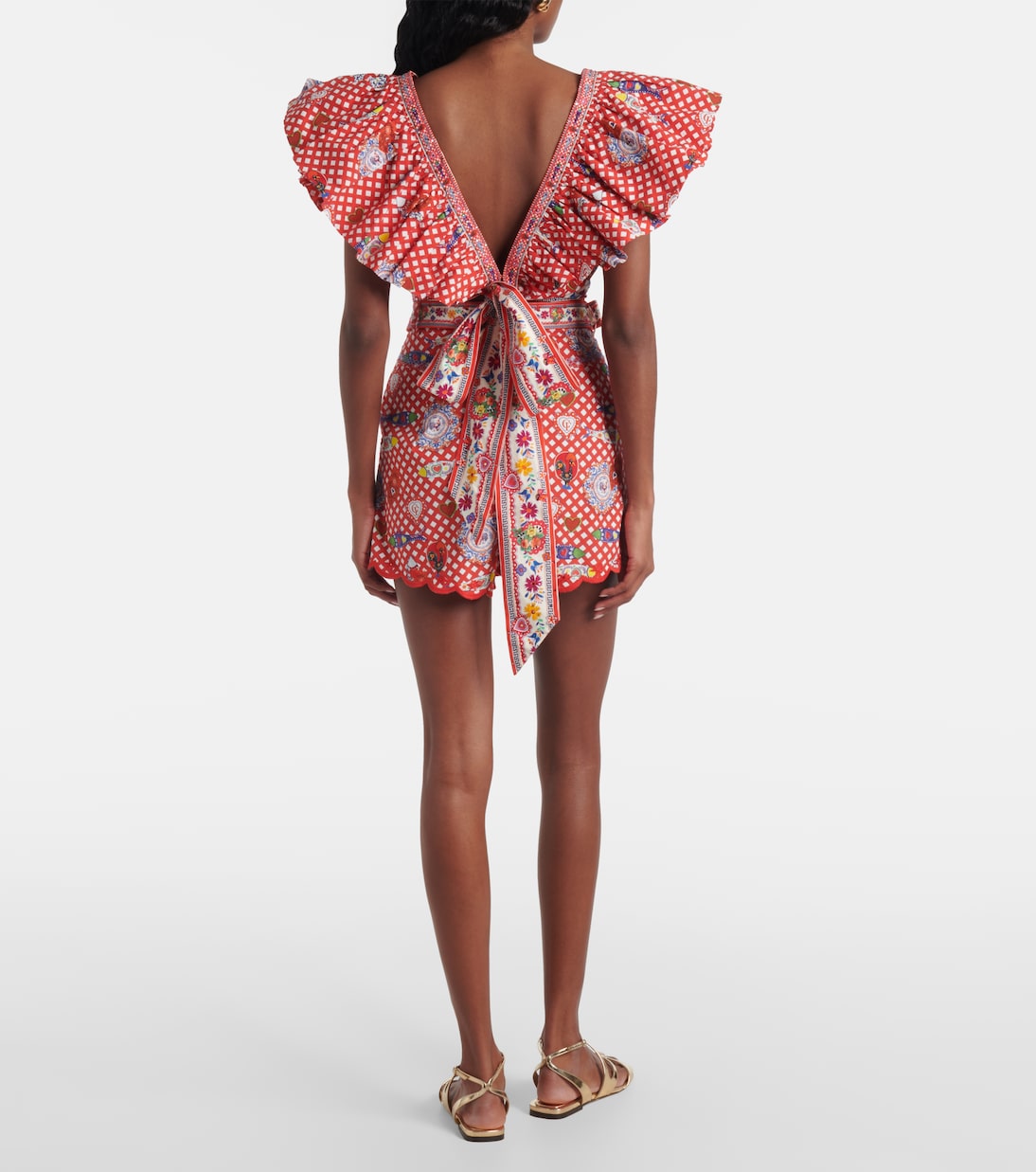 Printed ruffled cotton top | Camilla