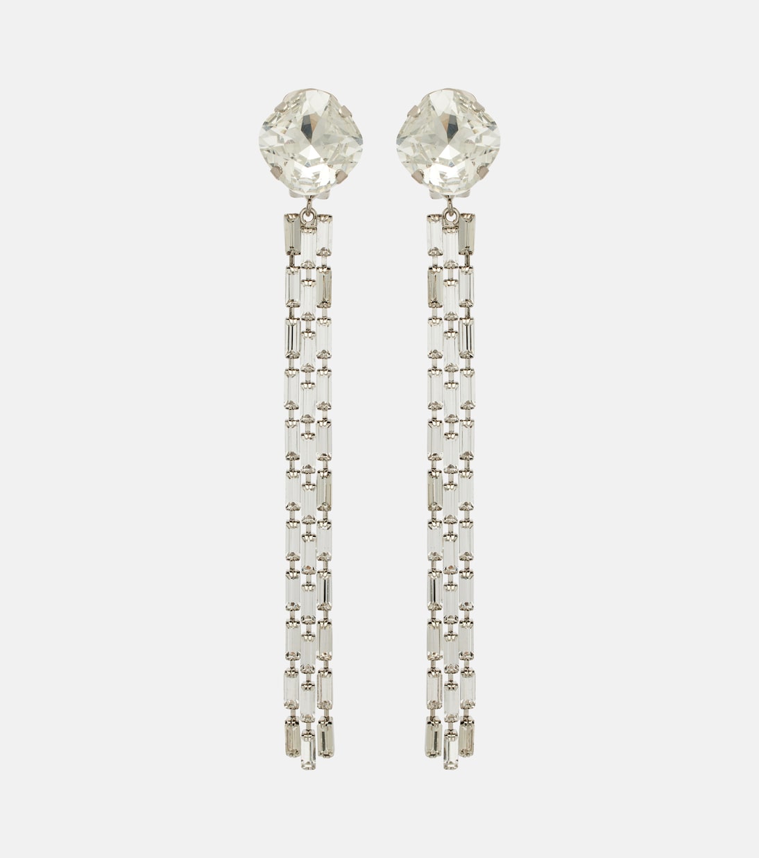 Fringed clip-on drop earrings | Alessandra Rich