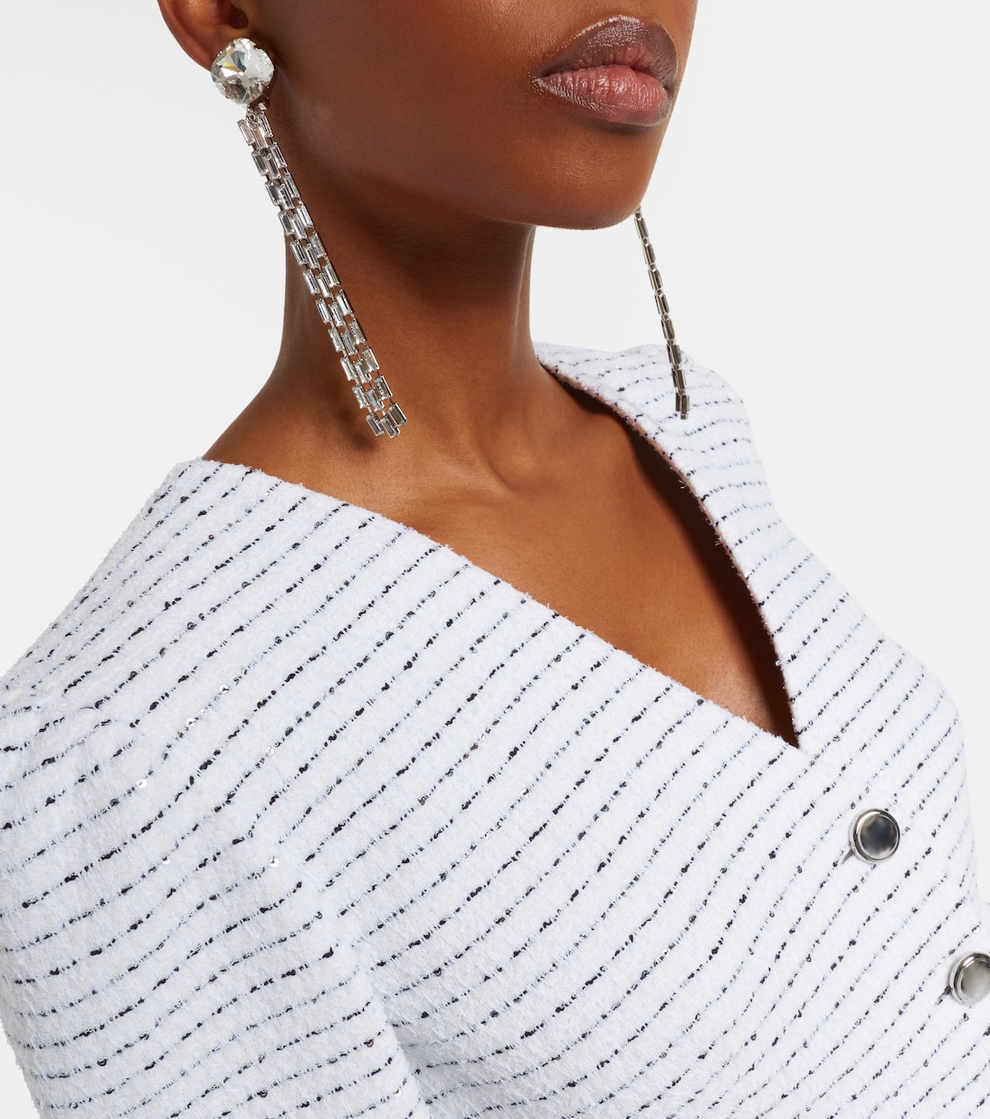 Fringed clip-on drop earrings | Alessandra Rich