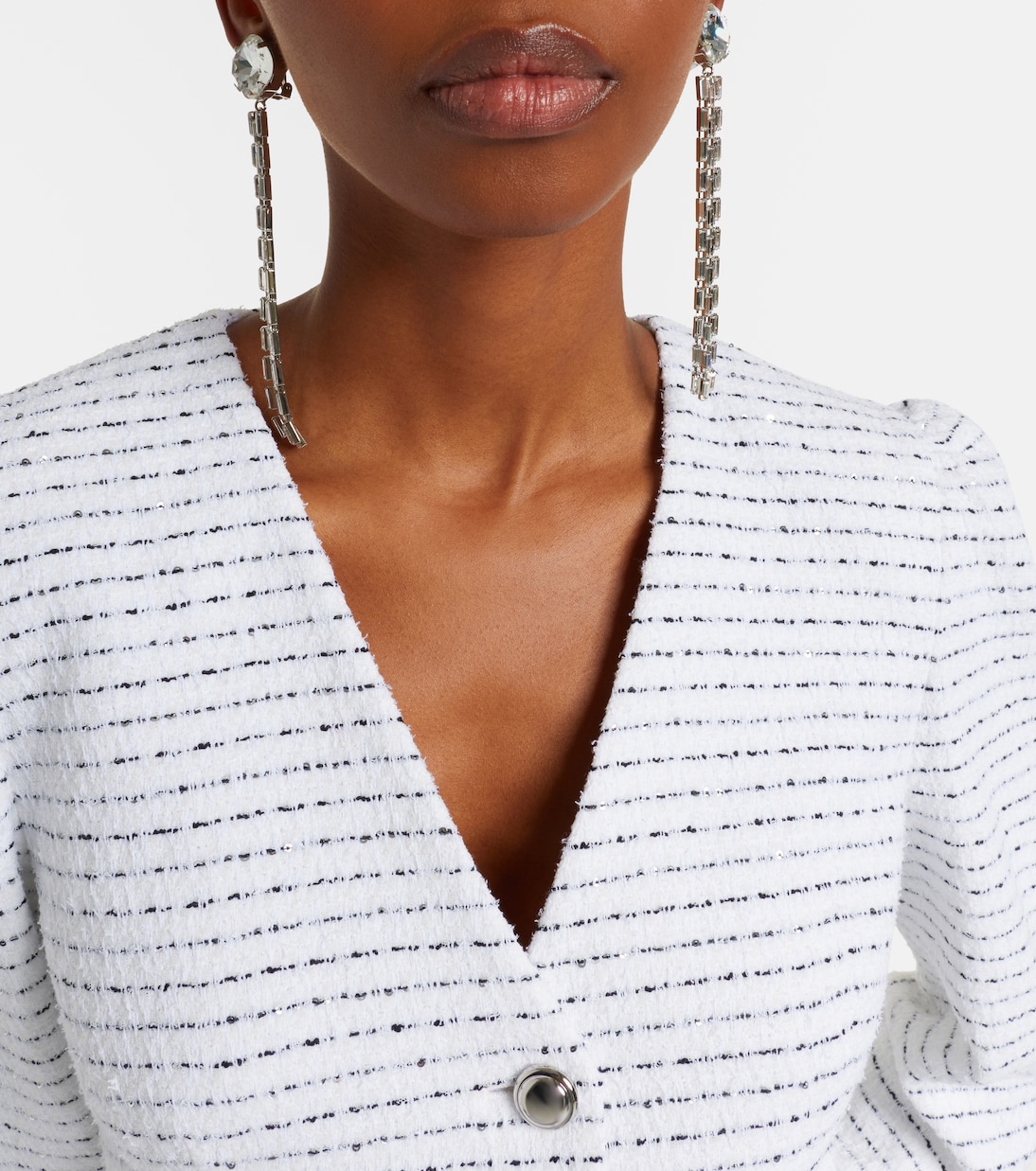 Fringed clip-on drop earrings | Alessandra Rich