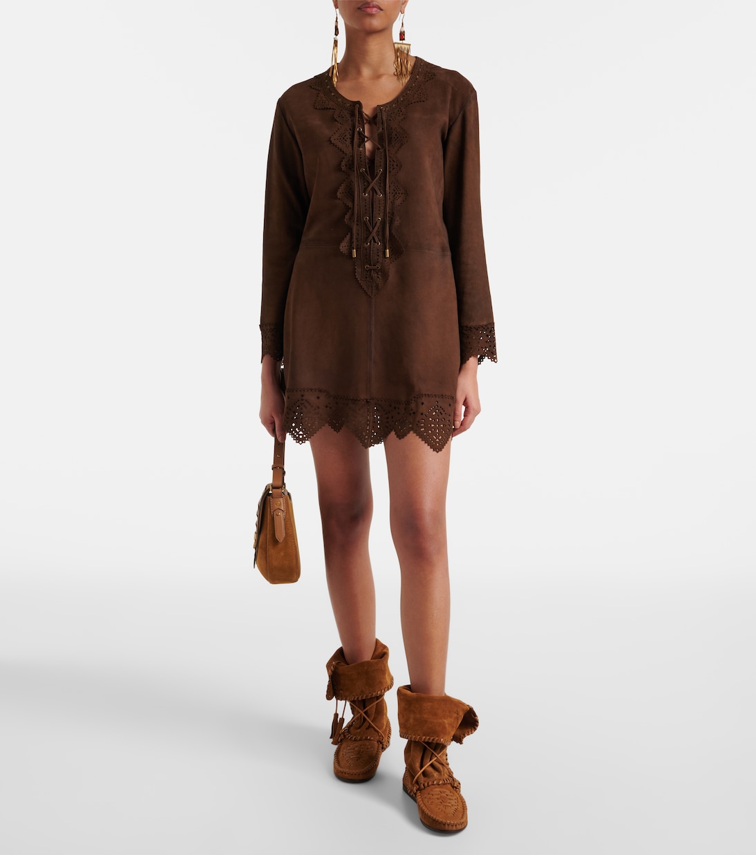 فستان قصير من الجلد السويدي Charlina | Isabel Marant