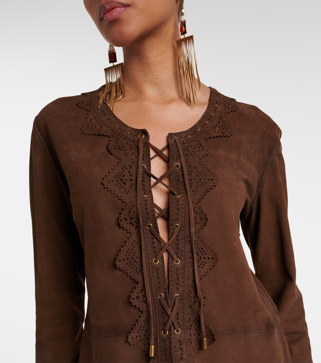 فستان قصير من الجلد السويدي Charlina | Isabel Marant