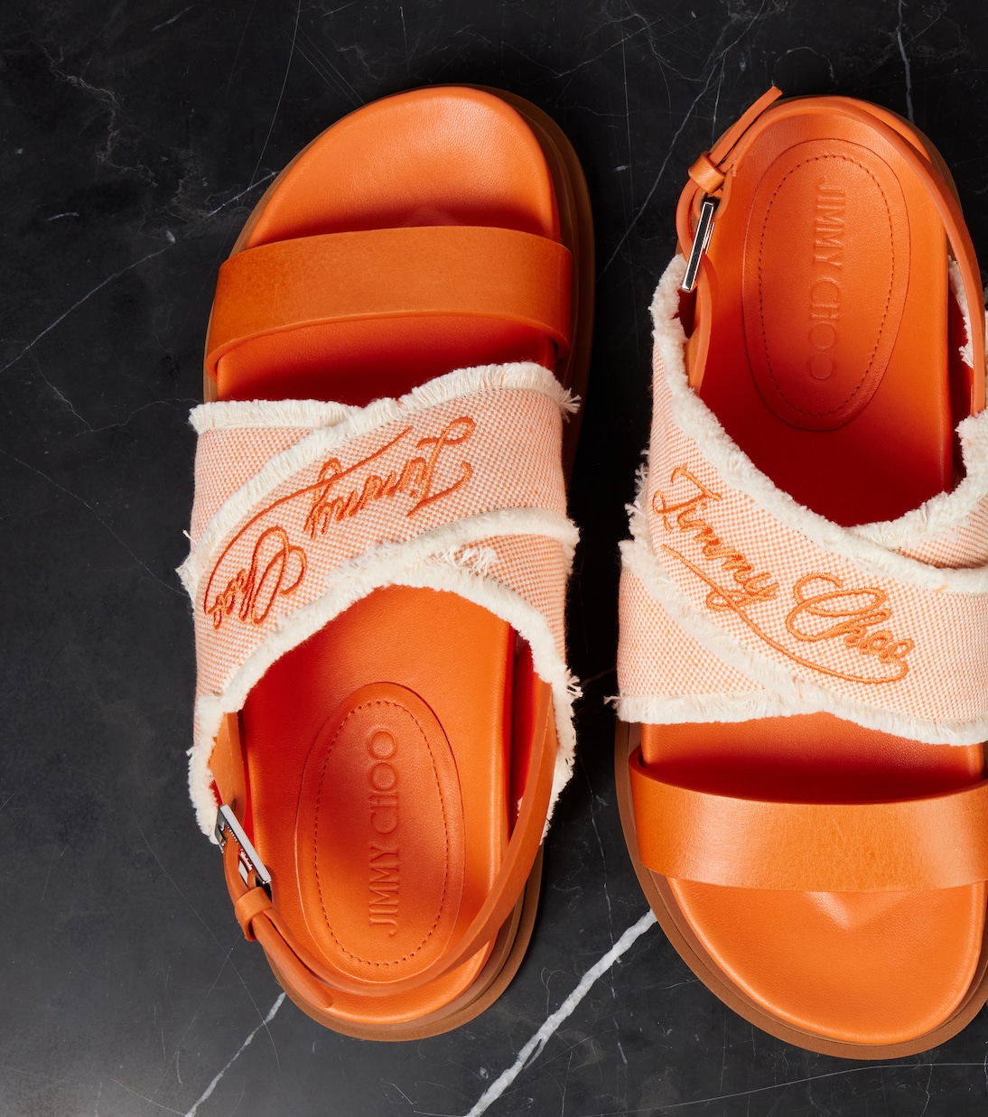 Joa canvas and leather sandals | Jimmy Choo