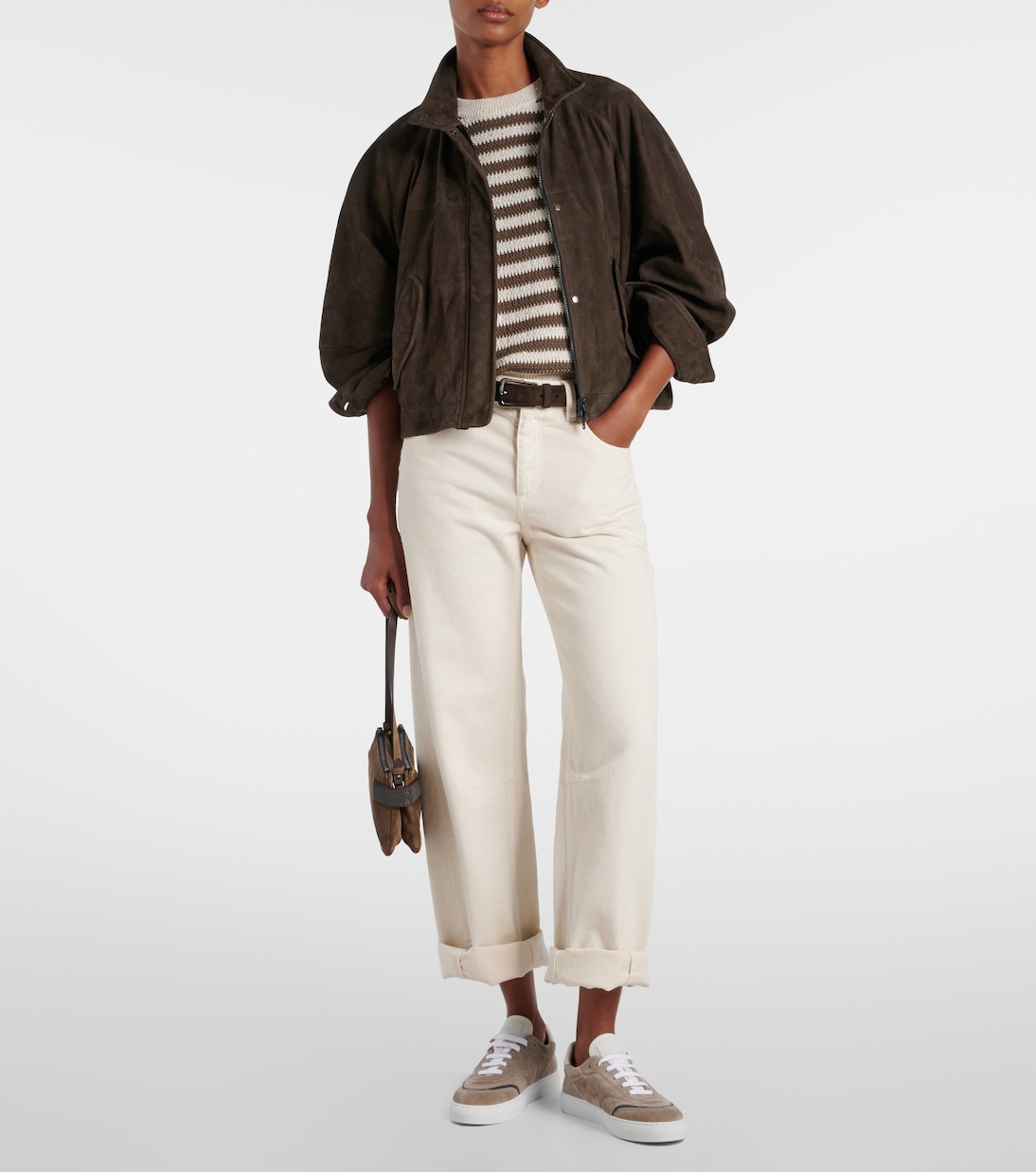 Suede bomber jacket | Brunello Cucinelli
