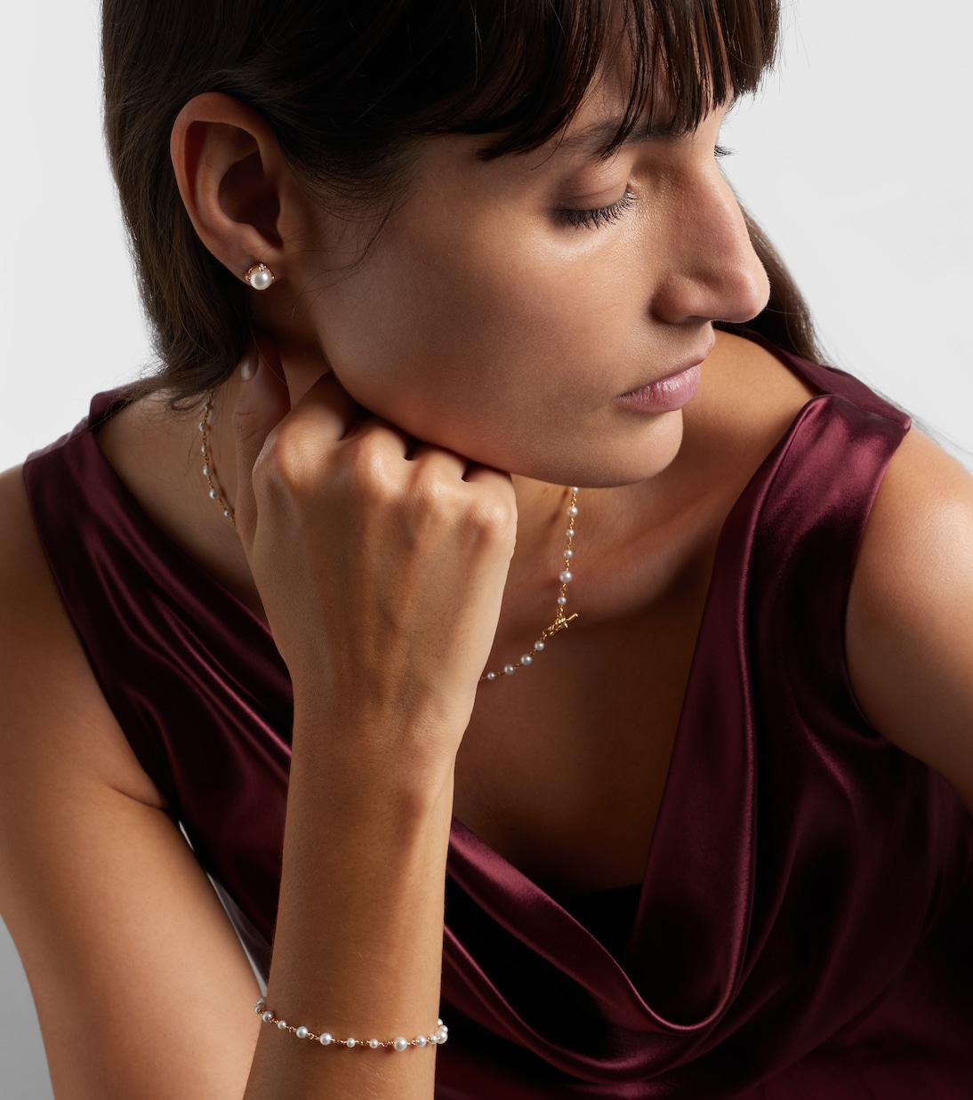 Ohrringe Pearl Classics aus 18kt Gelbgold mit Diamanten und Süßwasserperlen | David Yurman