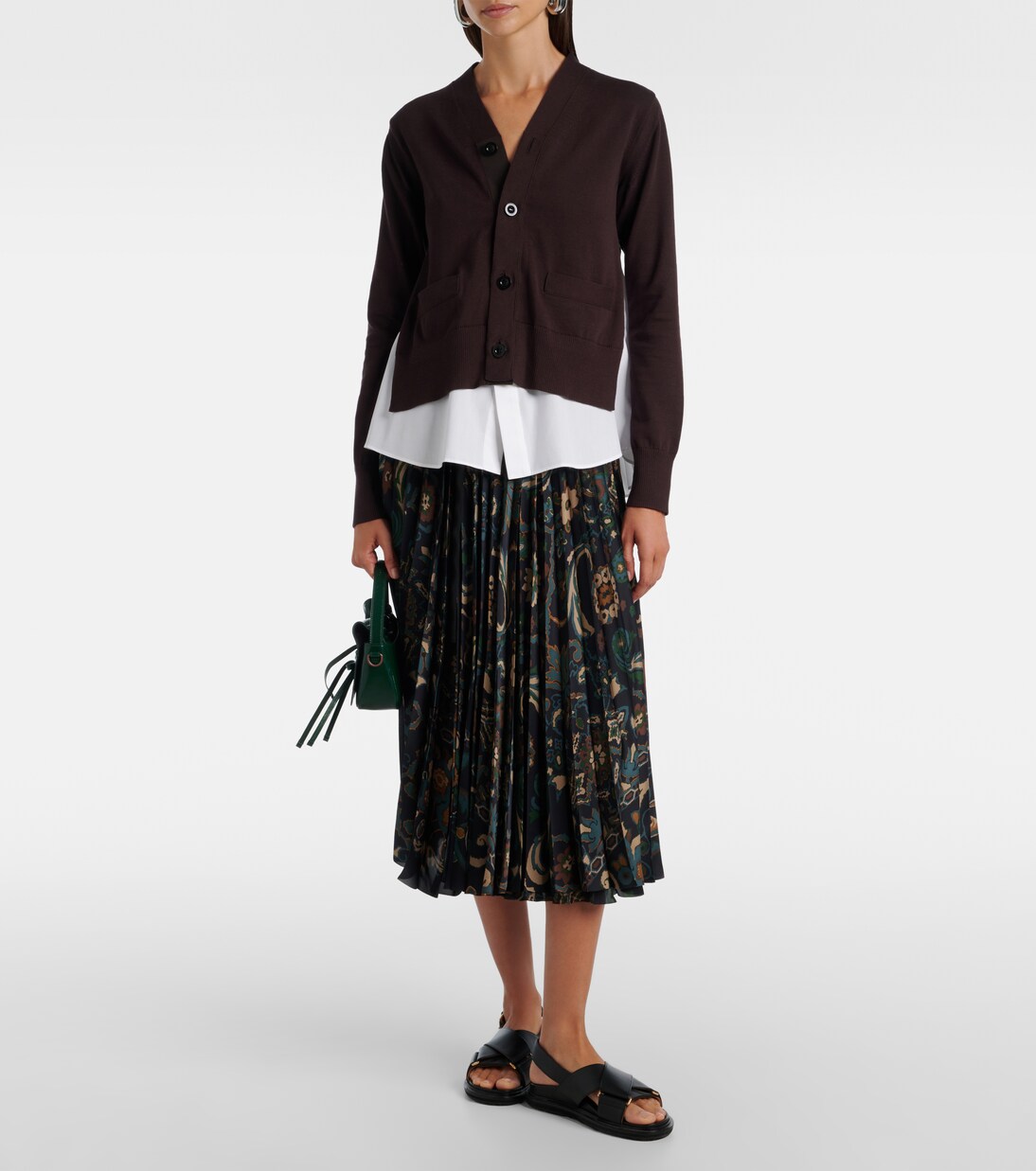 Layered cotton cardigan | Sacai