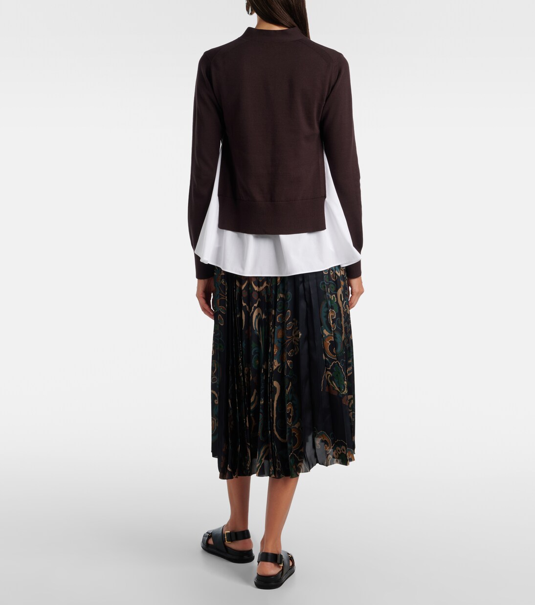 Layered cotton cardigan | Sacai