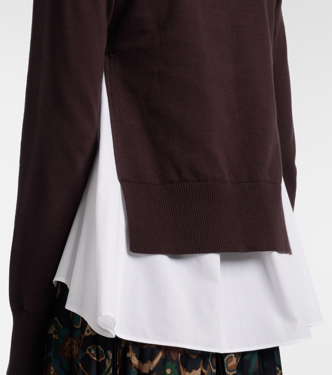 Layered cotton cardigan | Sacai