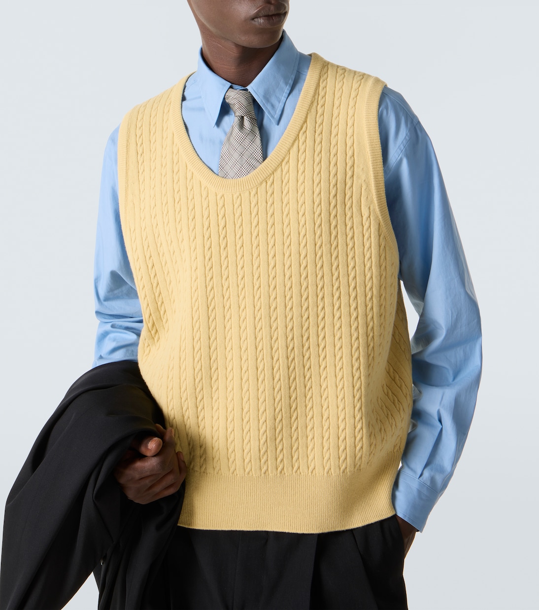 Gilet in lana a trecce | Auralee