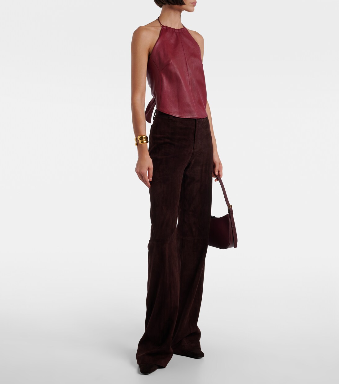 Rosie open-back leather top | Stouls