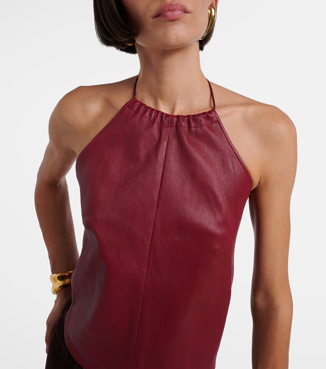 Rosie open-back leather top | Stouls