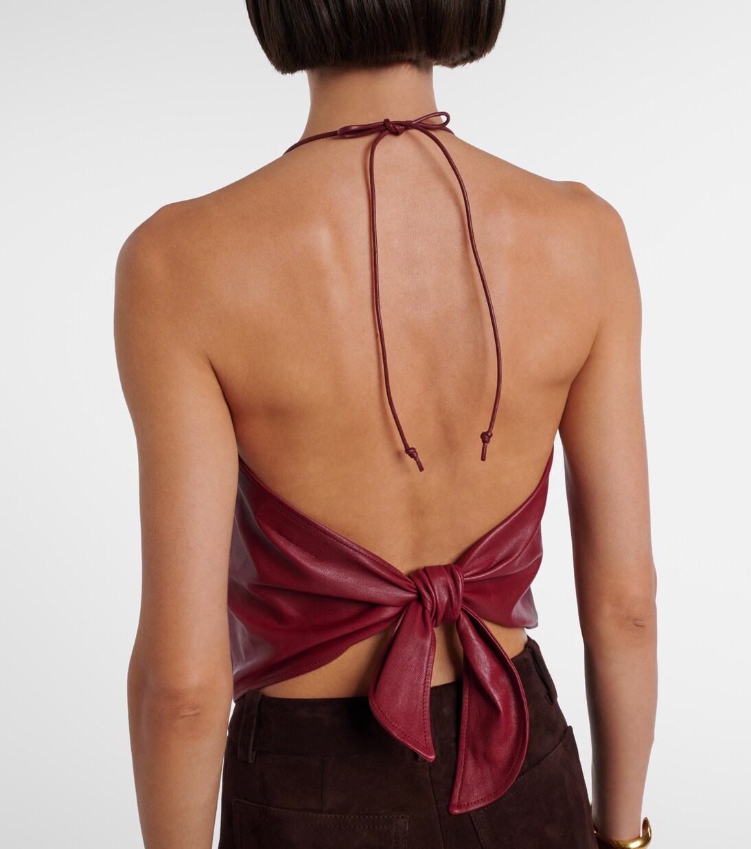 Rosie open-back leather top | Stouls